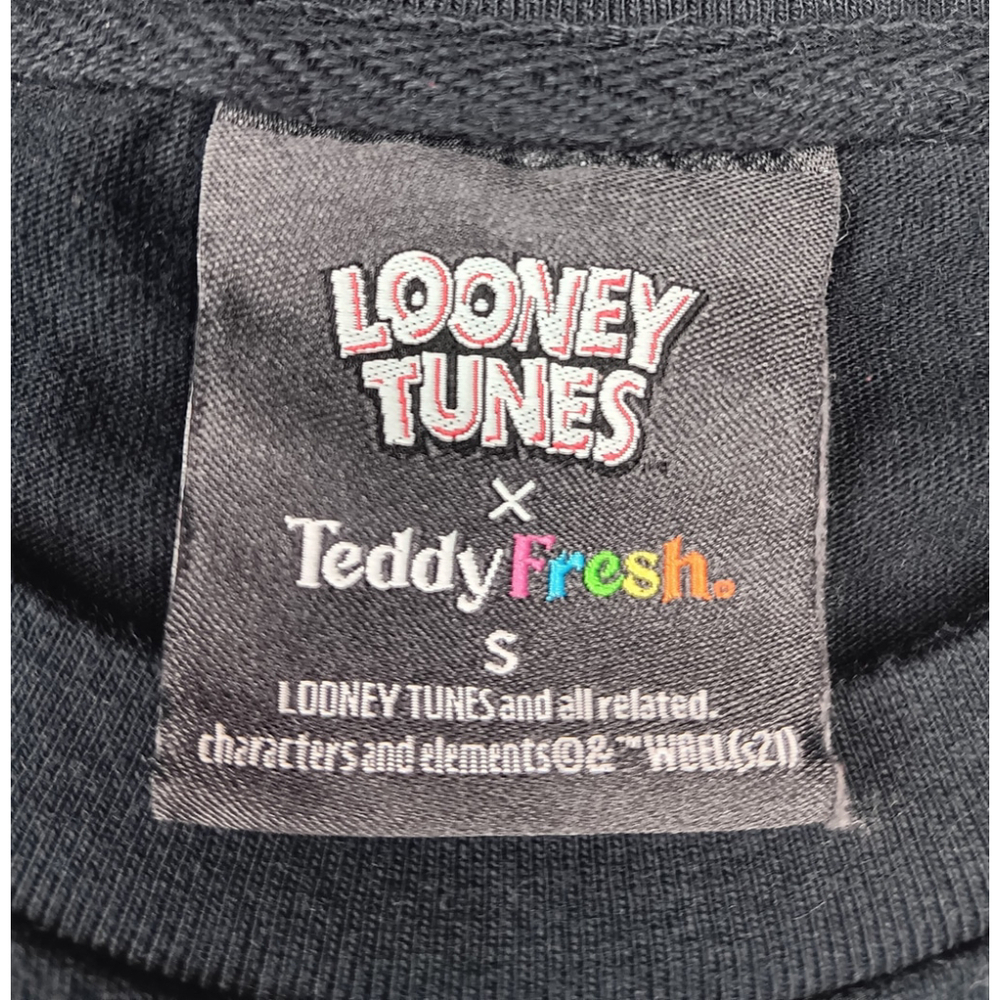 Teddy Fresh x Looney Tunes Adult Small T-shirt Oversized Black Sylvester Tweety - Picture 7 of 8